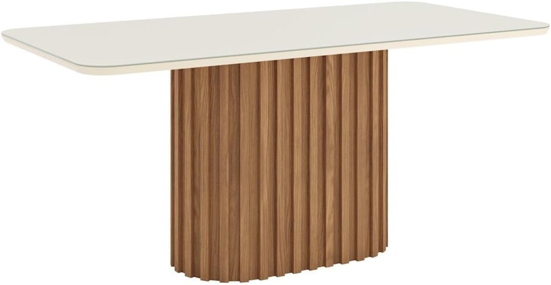 Mesa de Jantar com Tampo MDF e Vidro com Canto Arredondado 180 cm Solana 2
