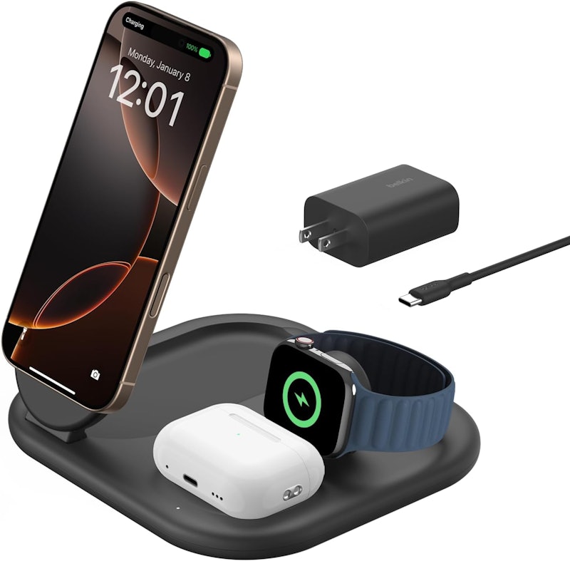 Carregador Magnético Dobrável 3 em 1 BoostCharge com Qi2 15 W Belkin 1