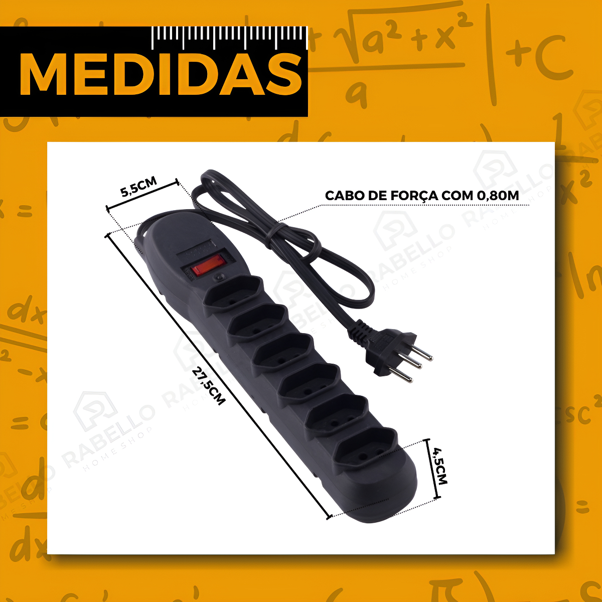 Filtro de Linha 6 Tomadas Force Line 4