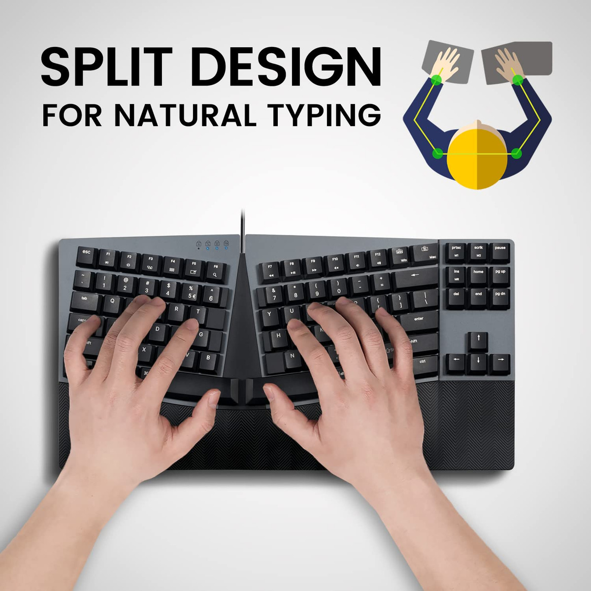 Periboard-335 Compact Ergo-Mechanical Keyboard 2