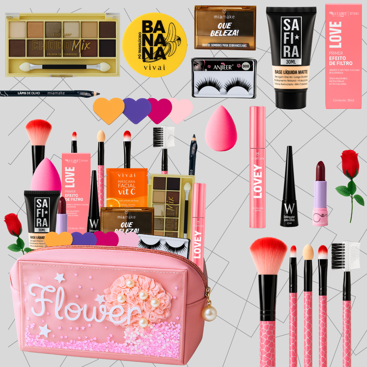 Maleta de Maquiagem Completa Sagaro Store Pele Clara 2