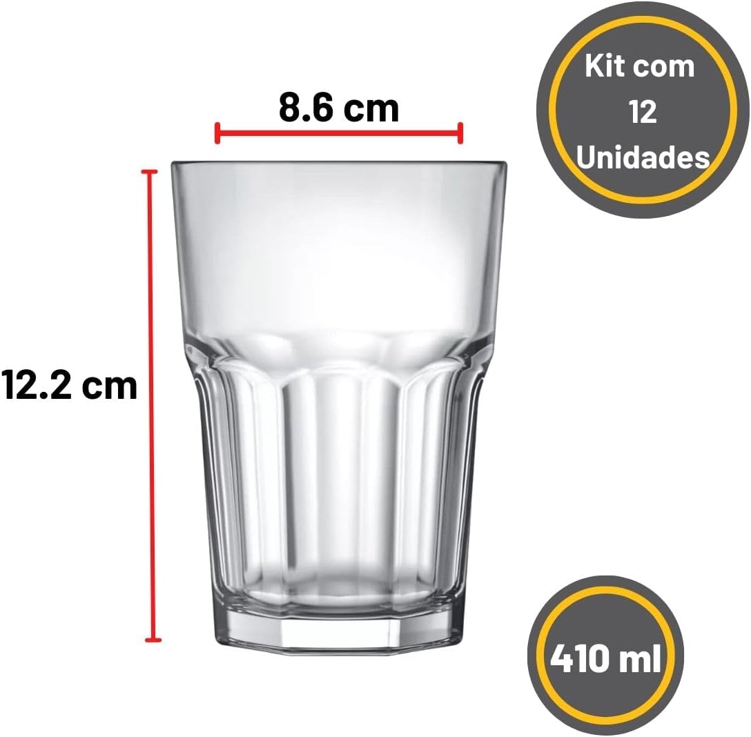 Jogo de Copos Long Drink Bristol Nadir 410 ml com 12 Peças 2