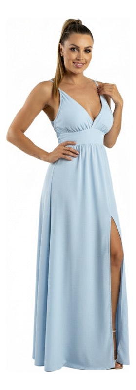 Vestido Longo com Fenda Luxo Dinéia Cintra 4