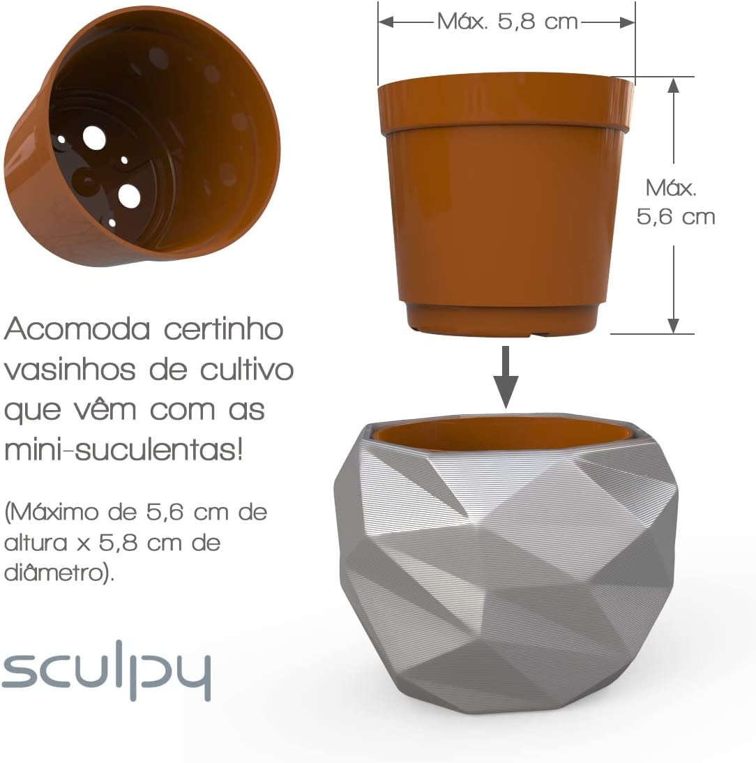 Kit Vaso Para Suculentas Mini Mesh 5