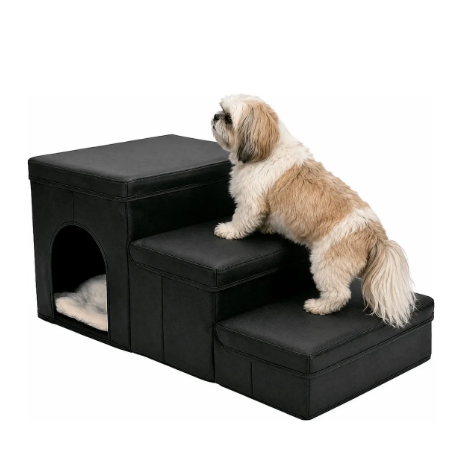 Escada Pet Rampa Dobrável para Cães Gatos com 3 Degraus 1