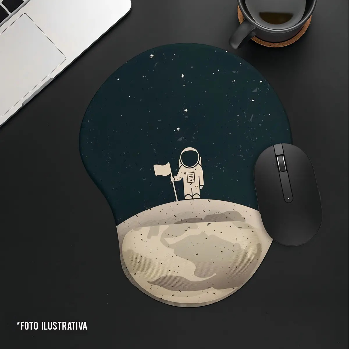 Mouse Pad Ergonômico Astronauta Cute 2