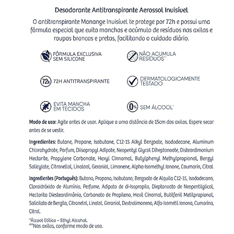 Desodorante Monange Invisível 4
