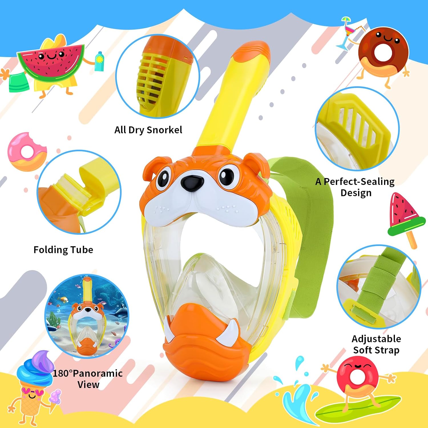 Máscara de Mergulho Infantil com Rosto Inteiro Body+ 2