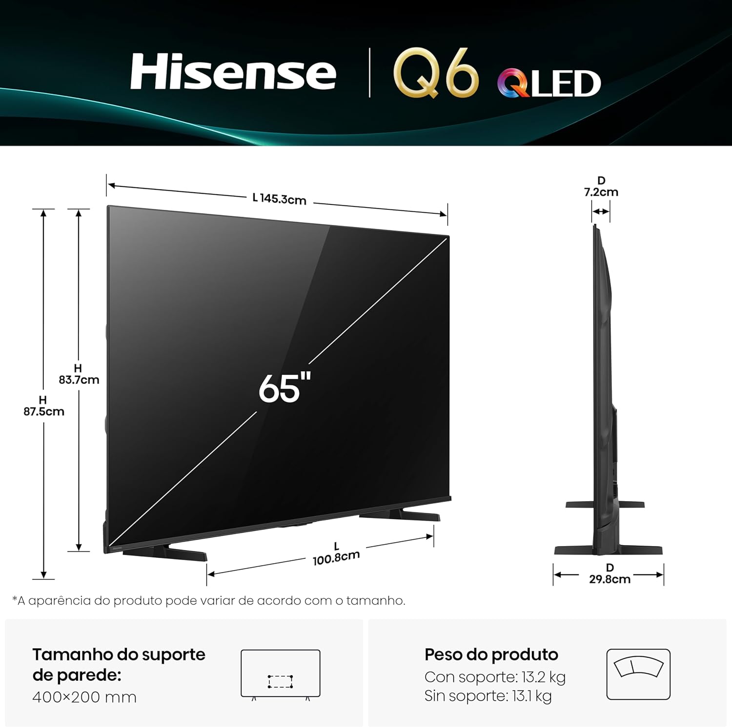 Q6Q Smart TV QLED 4K 3