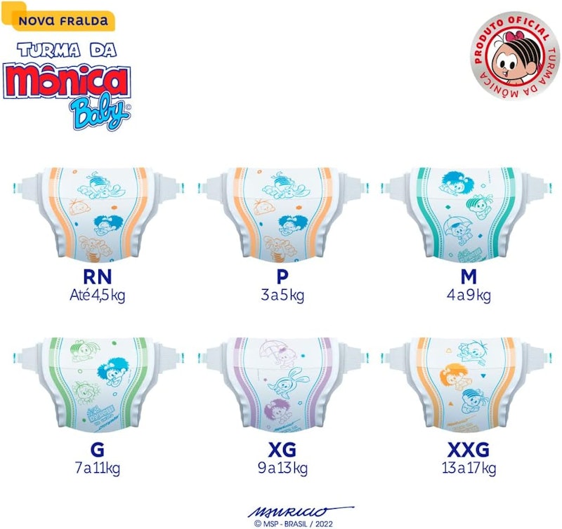Fralda Turma da Mônica Baby Recém-Nascido 4