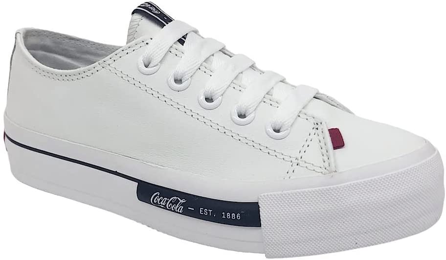 Tênis Coca-Cola Shoes Daytona Plataforma Leather Branco 1