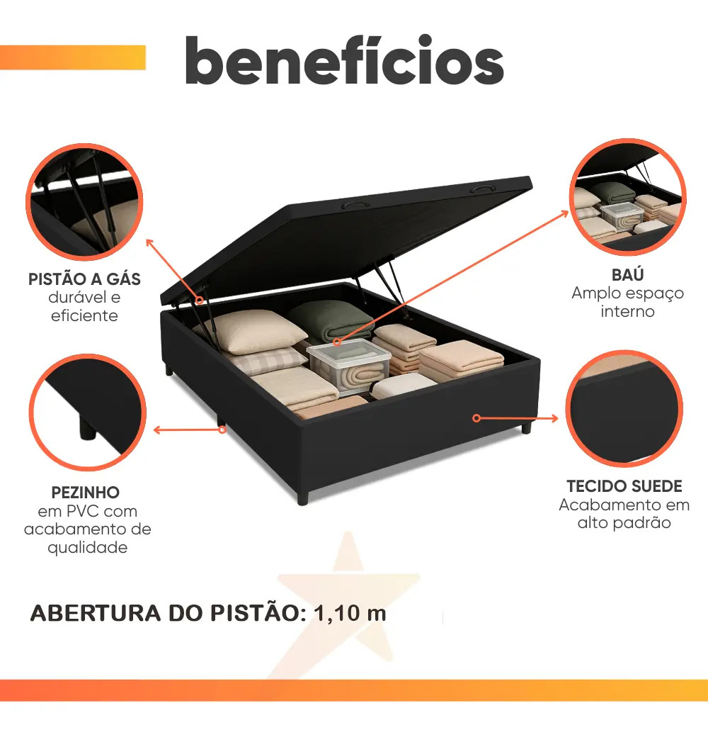 Cama Box com Baú Casal Prince 2