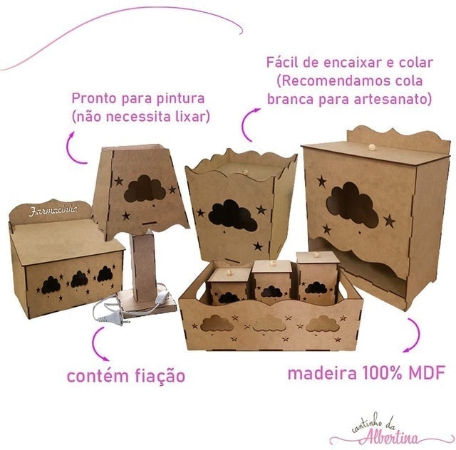 Kit Higiene Bebê Nuvem com Fiação 4