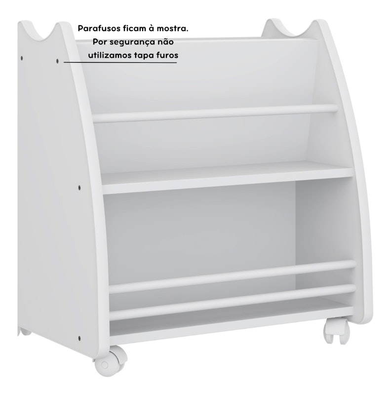 Biblioteca Porta-Livros Infantil Montessori Branco 3