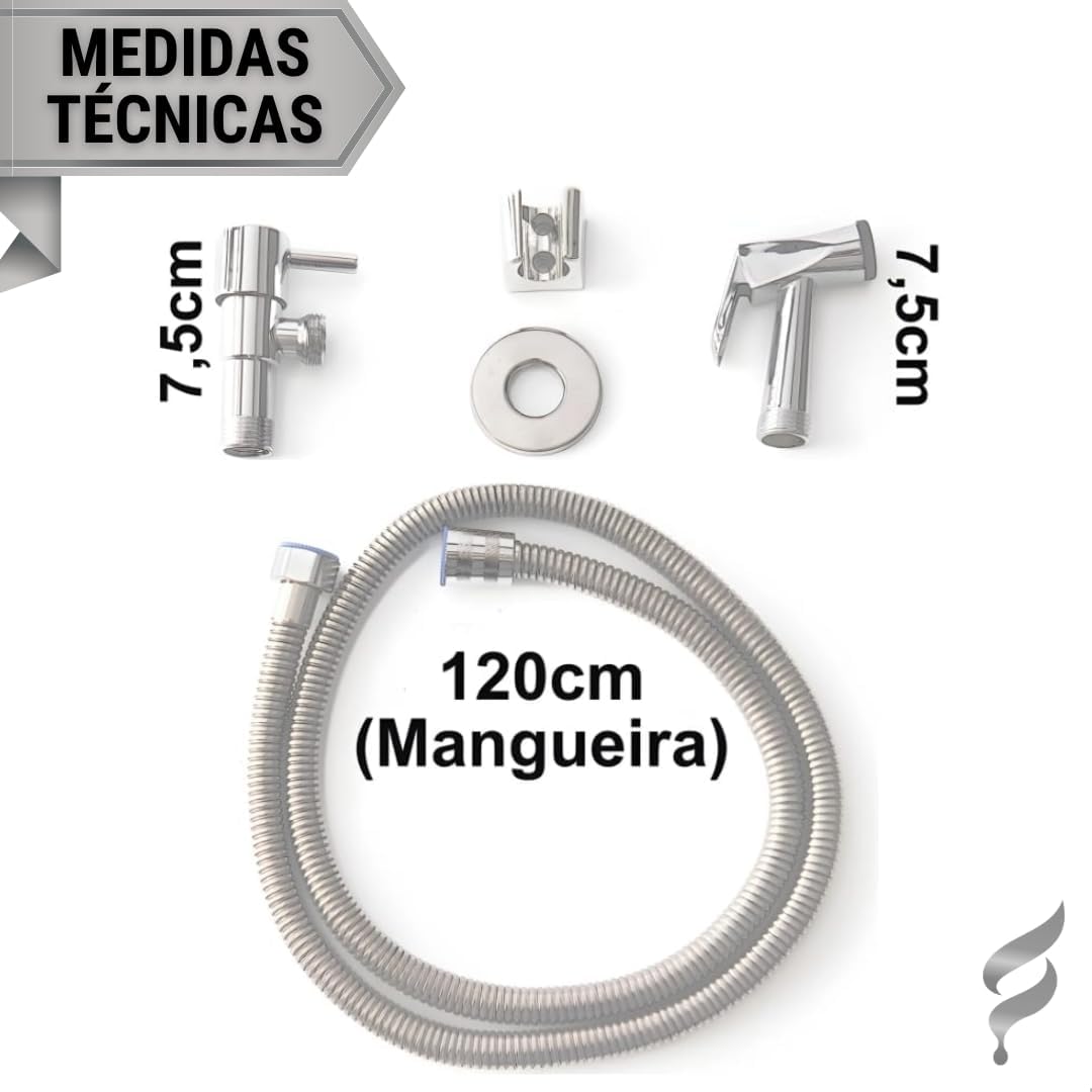 Ducha Higiênica Completa em Metal 1/4 de Volta 4