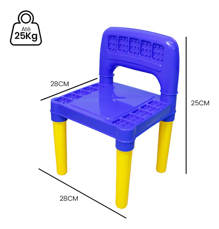 Mesa Educativa com Duas Cadeiras (Azul) 3