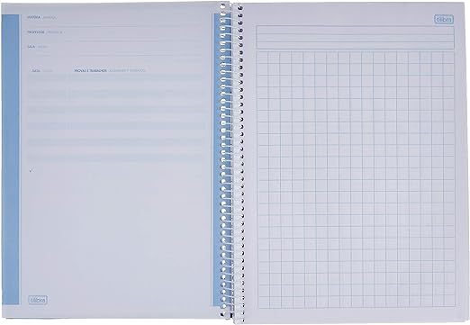 Caderno Espiral Capa Dura Universitário Quadriculado Académie 1 Matéria 2