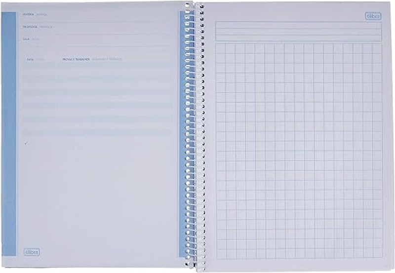 Caderno Espiral Capa Dura Universitário Quadriculado Académie 1 Matéria 2