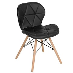 Cadeira Estofada Charles Eames Eiffel Slim Wood