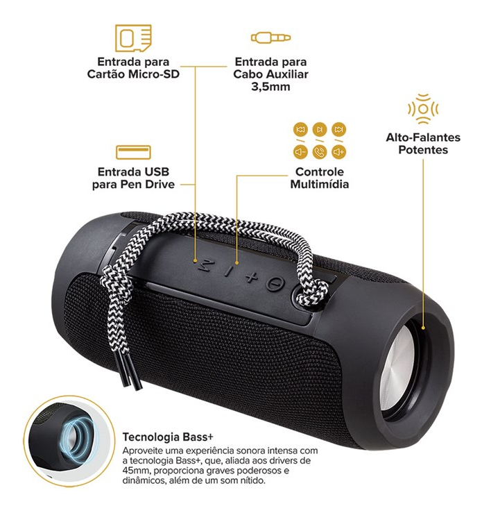 Caixa de Som Bluetooth Essential Sound Go i2GO 10 W RMS Resistente à Água 4