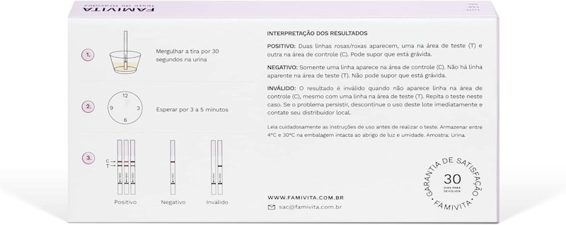 Teste de Gravidez Famivita 5 Tiras 2