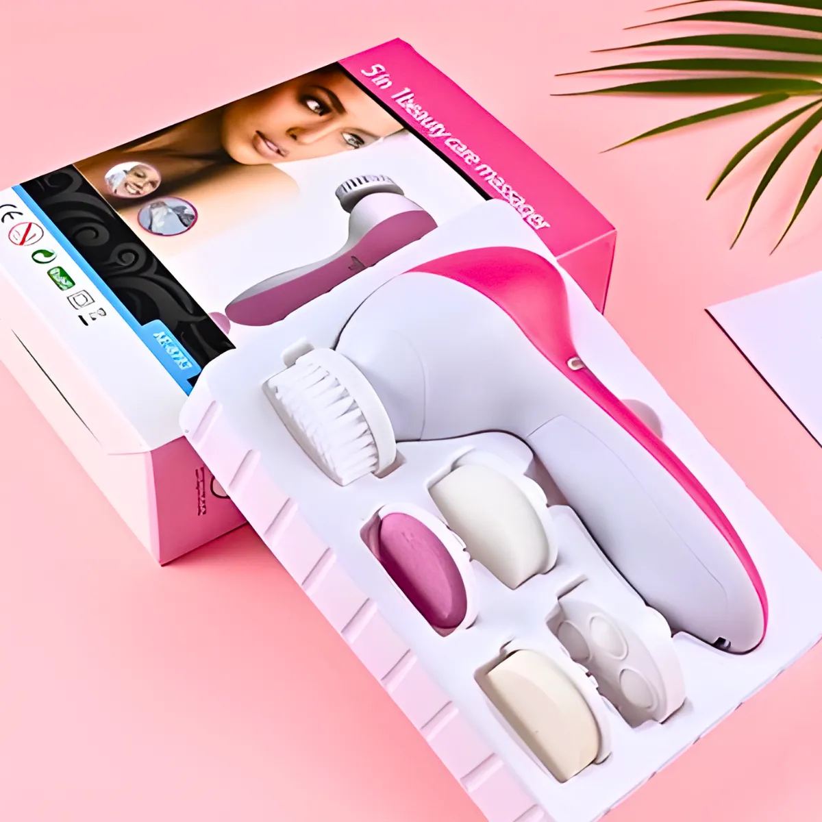Escova Facial Elétrica 5 em 1 Esfoliante Massageadora Portátil 4