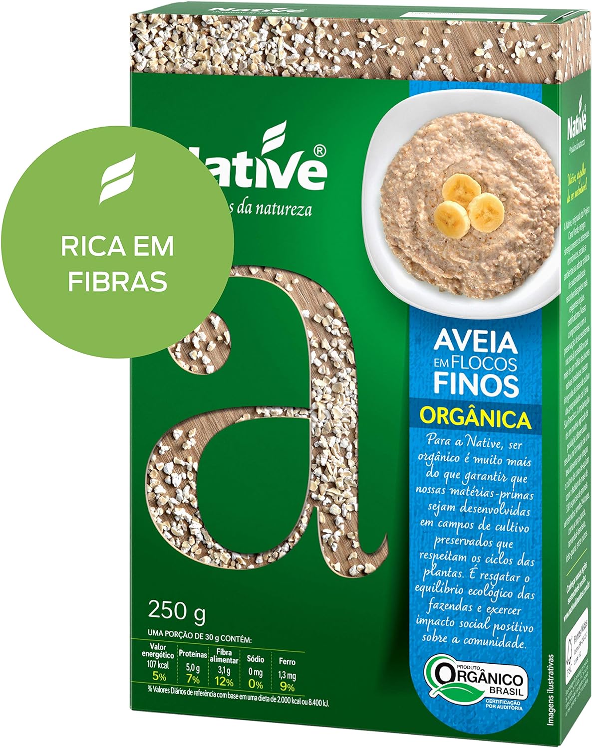 Aveia Em Flocos Finos Orgânica Native 250 g 2