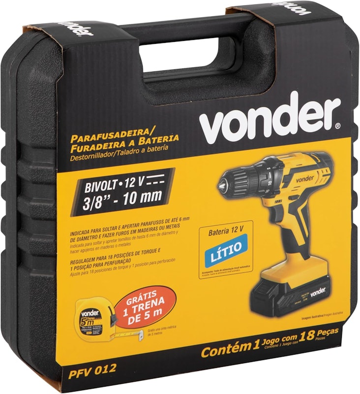Parafusadeira e Furadeira a Bateria 12 V PFV 012 5