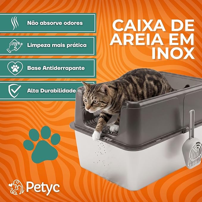 Caixa de Areia para Gatos Inox 2