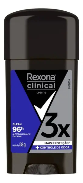 Antitranspirante Masculino Creme Clinical Clean Rexona 1