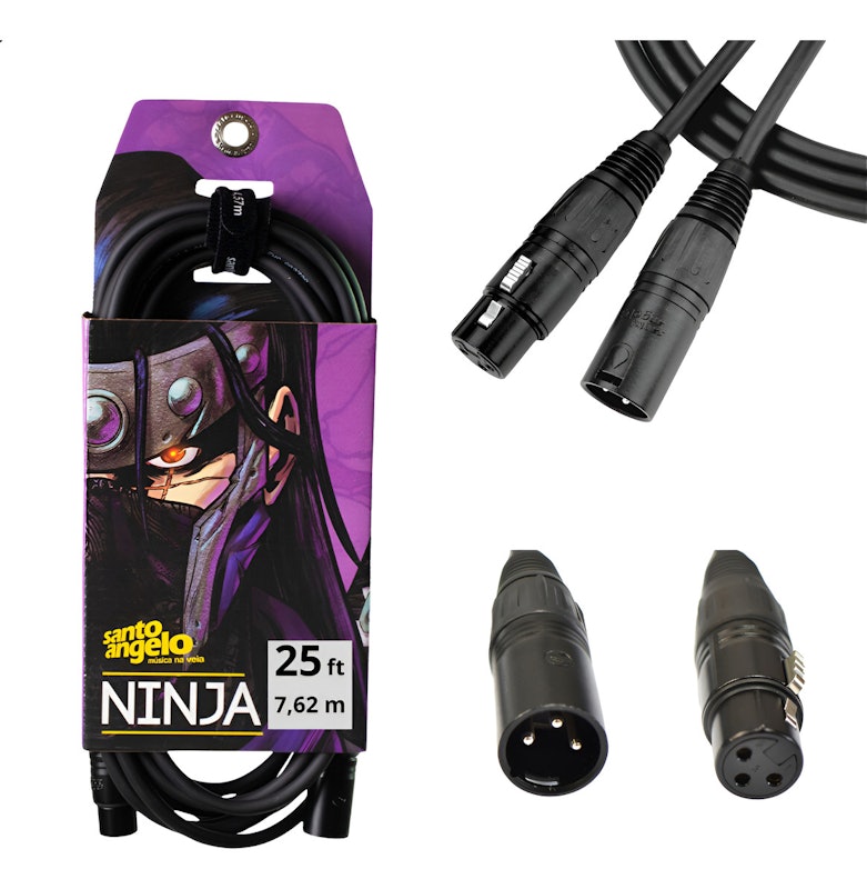 Cabo de Microfone Ninja XLRM/XLRF 7,6 m 1