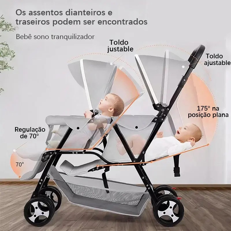Carrinho de Bebê para Gêmeos Galzerano 3