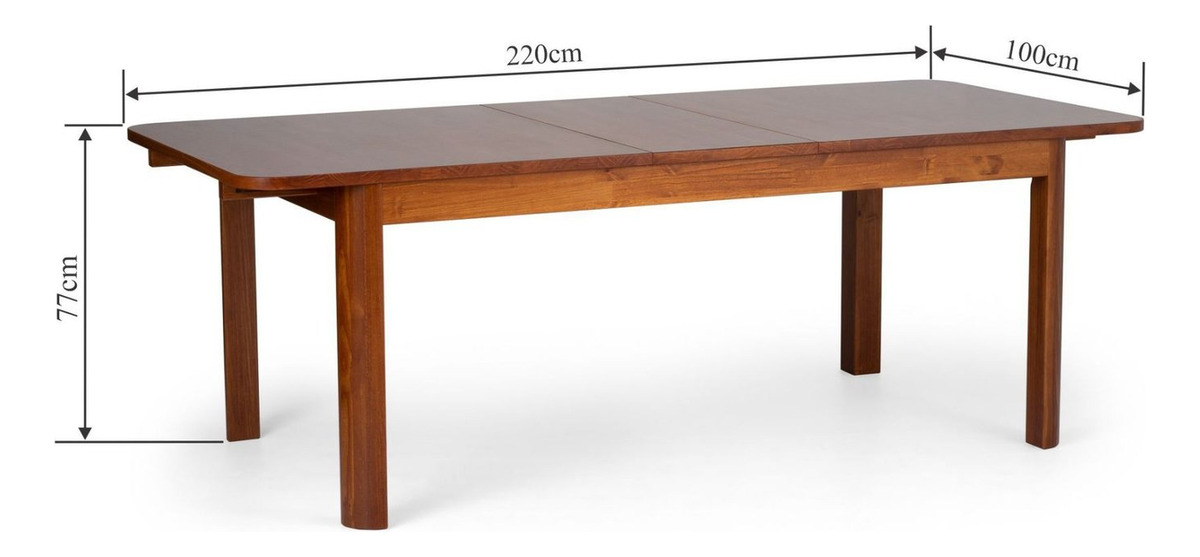 Mesa de Jantar Extensível em Madeira 180 a 220 cm Zuzu Artemobili 3