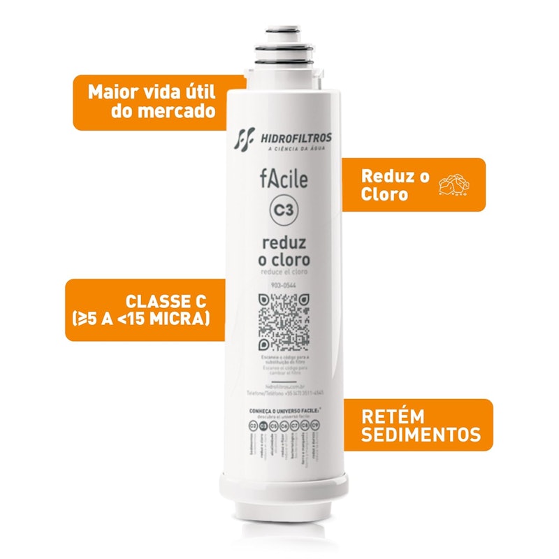 Purificador de Água Hidrofiltros Facile C3 4