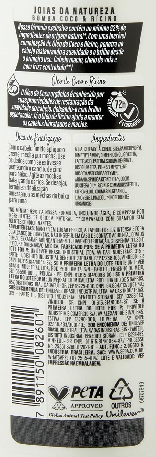 Creme Pentear Coco & Rícino Joias Da Natureza 3