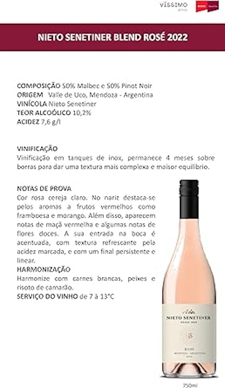 Vinho Argentino Nieto Senetiner Rose 2