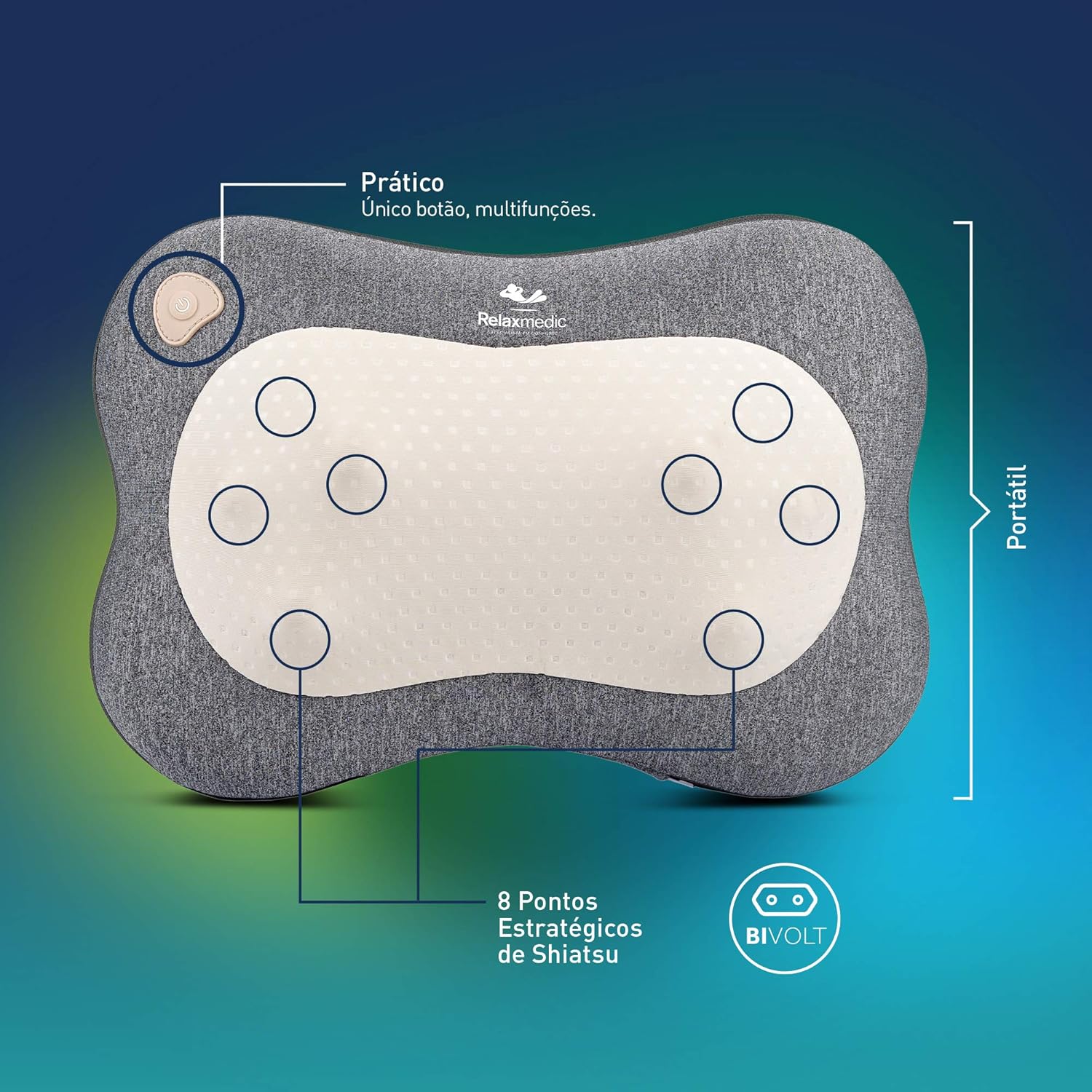 Almofada Massageadora Shiatsu Pilow Smart 3