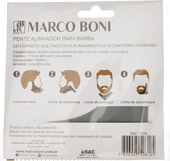 Pente de Plástico Alinhador de Barba 4