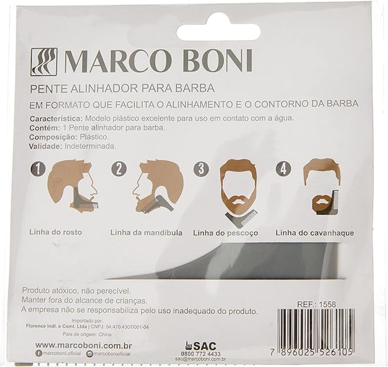Pente de Plástico Alinhador de Barba 4