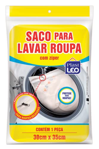 Saco para Lavar Roupa com Zíper Plast Leo 1