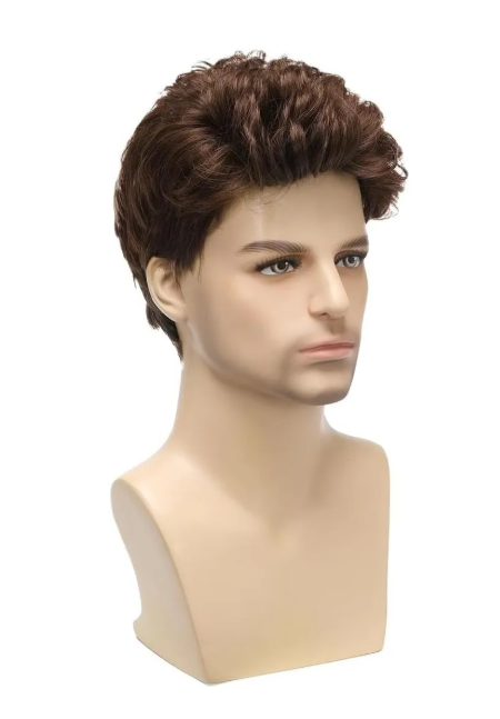 Peruca Masculina Marrom Curta  4