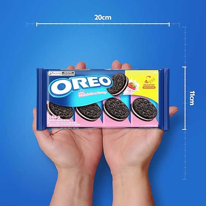 Biscoito Recheado Oreo Milkshake de Morango Multipack 5