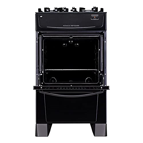 Fogão 4 Bocas Preto com Mesa de Vidro Atlas Mônaco Top Glass  4