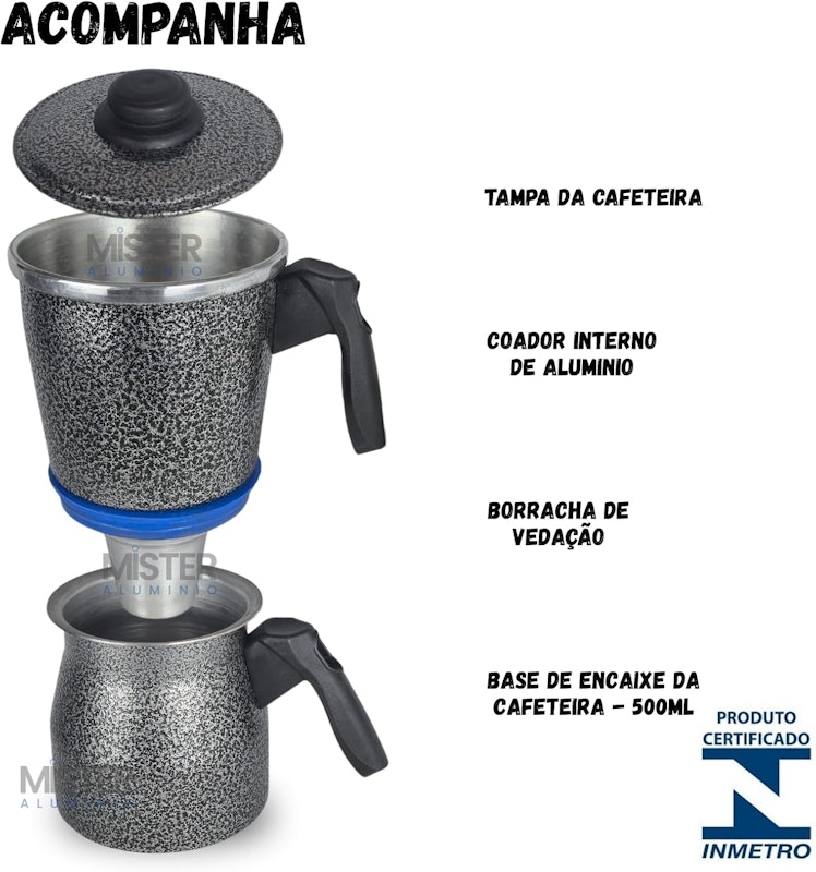 Cafeteira Italiana Tradicional Mister Alumínio 3
