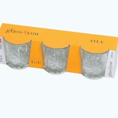Jogo de Copo de Vidro Whisky Ayla com 3 Peças