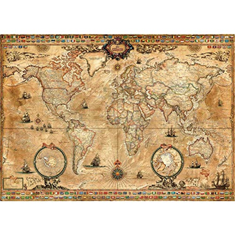 Quebra-Cabeças de Madeira 5000 Peças Mapa Mundo Antigo 1