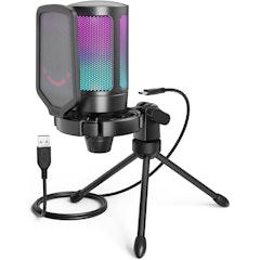 Microfone Condensador USB com RGB AmpliGame