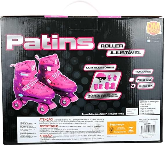 Patins Roller Ajustável Cadarço com Acessórios 4