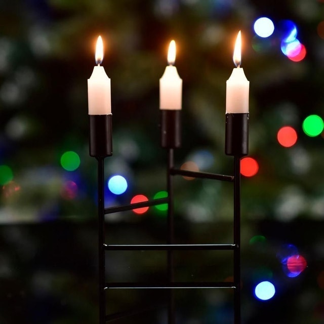 Castiçal de Metal Preto para 3 Velas 3