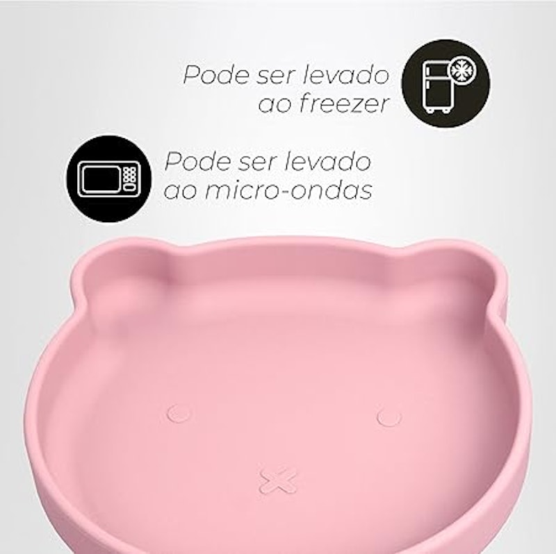Prato de Silicone com Ventosa Urso 4